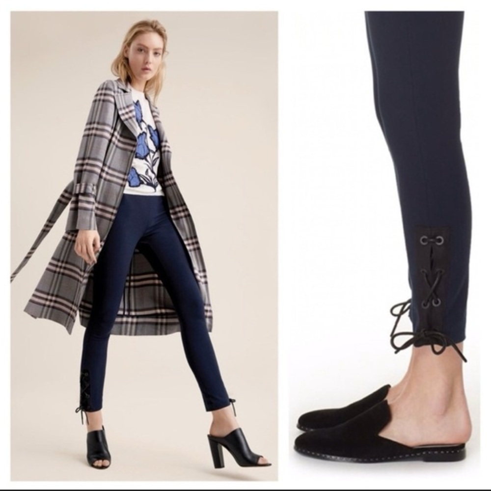 RAG AND BONE SIMONE Pants Womens Size 10 Blue Navy Lace Up Ankle